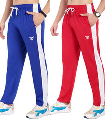 Pack of 2 Men Striped Multicolor Track Pants