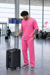 Go Devil Pink Effortless Travel & Street Co-Ord Set For Men