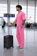 Go Devil Pink Effortless Travel & Street Co-Ord Set For Men