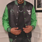 666 Imagination Printed Black & Green  Varsity Jacket for Men
