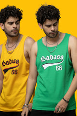 Pack of 2 Green & Yellow Color Vests for Men