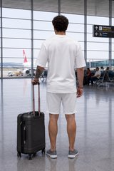 Go Devil White Textured T-Shirt With Short Co-Ord Set For Men