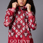 185 GD Logo Printed Red Hoodie for Women - Go Devil