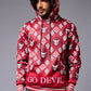 185 GD Logo Printed (with white) Red Hoodie for Men - Go Devil
