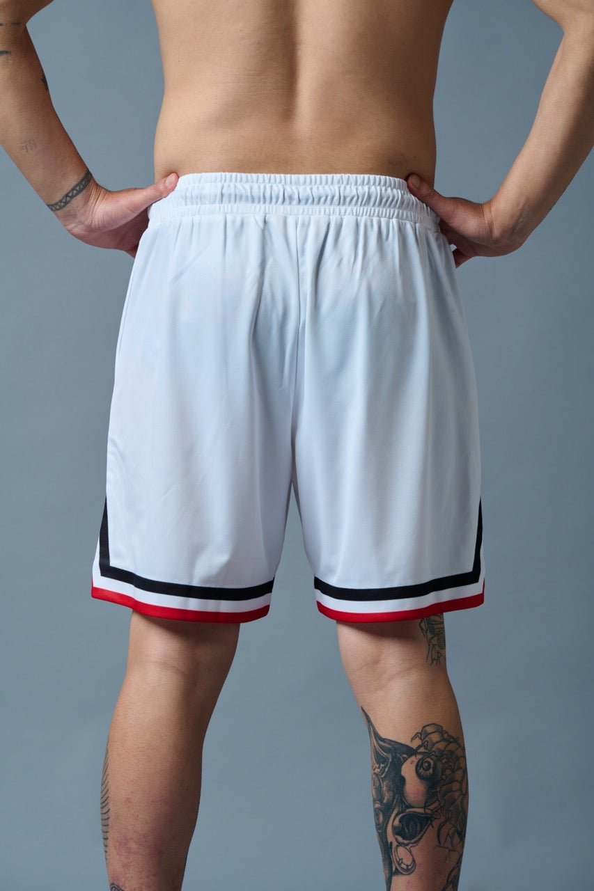 66 Printed White Polyester Shorts for Men - Go Devil