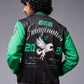 666 Imagination Printed Black & Green Varsity Jacket for Men - Go Devil