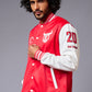 666 Imagination Printed Red & White Varsity Jacket for Men - Go Devil