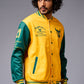 666 Imagination Yellow & Green Varsity Jacket for Men - Go Devil