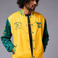 666 Imagination Yellow & Green Varsity Jacket for Men - Go Devil