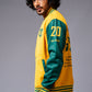 666 Imagination Yellow & Green Varsity Jacket for Men - Go Devil