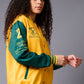 666 Imagination Yellow & Green Varsity Jacket for Women - Go Devil