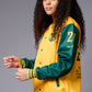 666 Imagination Yellow & Green Varsity Jacket for Women - Go Devil