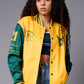 666 Imagination Yellow & Green Varsity Jacket for Women - Go Devil