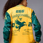 666 Imagination Yellow & Green Varsity Jacket for Women - Go Devil