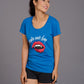 Vampire Printed Blue T-Shirt for Women