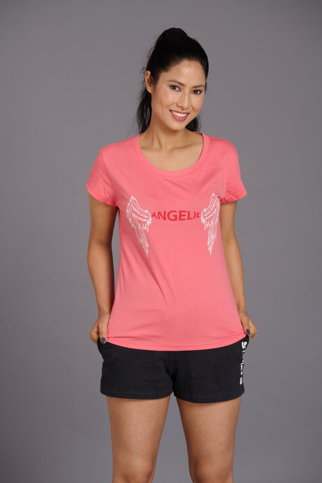 Angelic Pink Oversized T-Shirt for Women - Go Devil