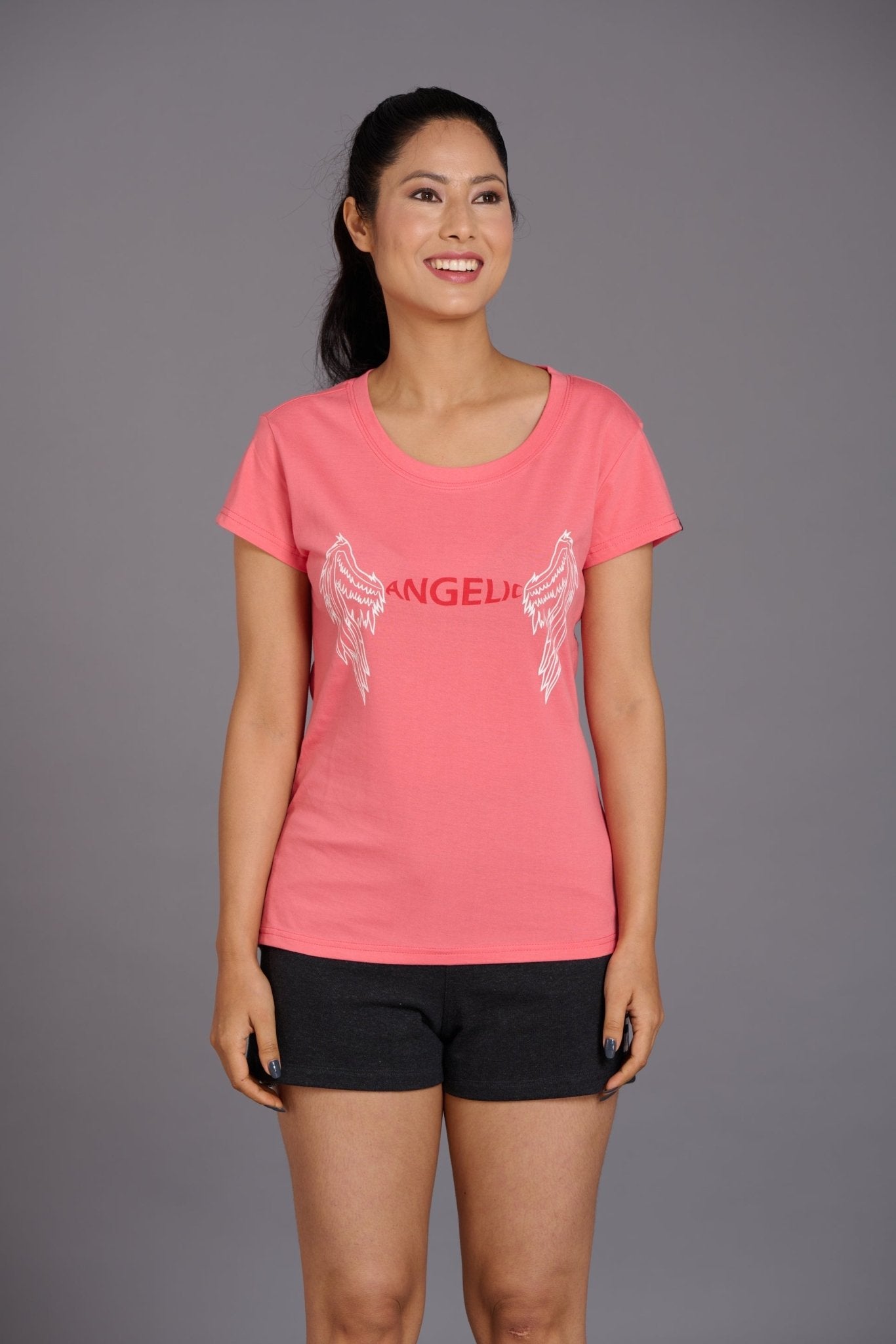 Angelic Pink Oversized T-Shirt for Women - Go Devil