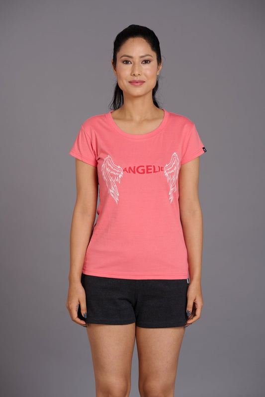 Angelic Pink Oversized T-Shirt for Women - Go Devil