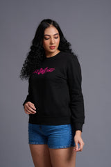 Antisocial Butterfly Printed Black Sweatshirt for Women - Go Devil