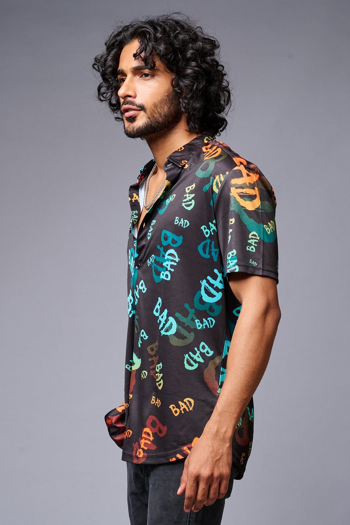 BAD Printed Black Shirt for Men - Go Devil