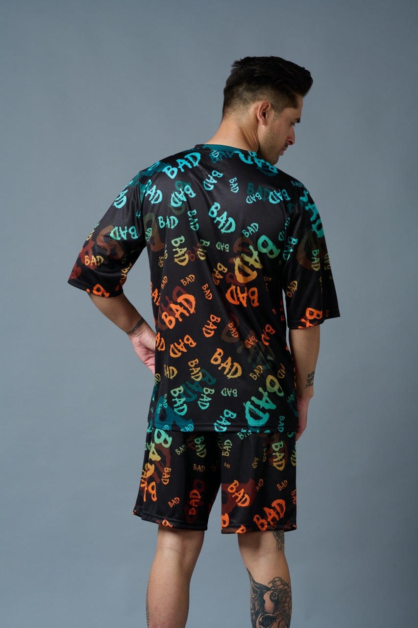 BAD Printed Gradient Polyester Co-ord Set for Men - Go Devil