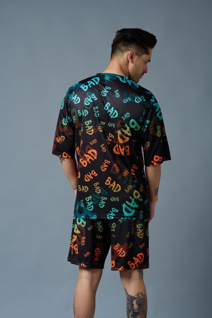 BAD Printed Gradient Polyester Co-ord Set for Men - Go Devil