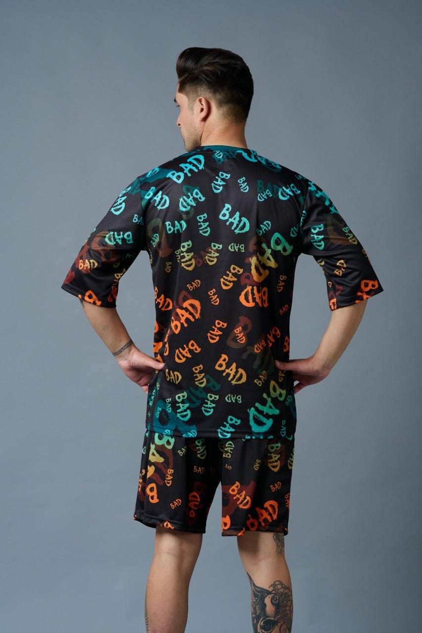 BAD Printed Gradient Polyester Co-ord Set for Men - Go Devil