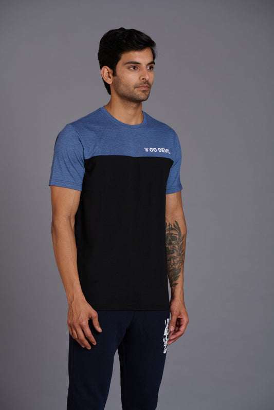 Black & Blue Color T-Shirt for Men - Go Devil