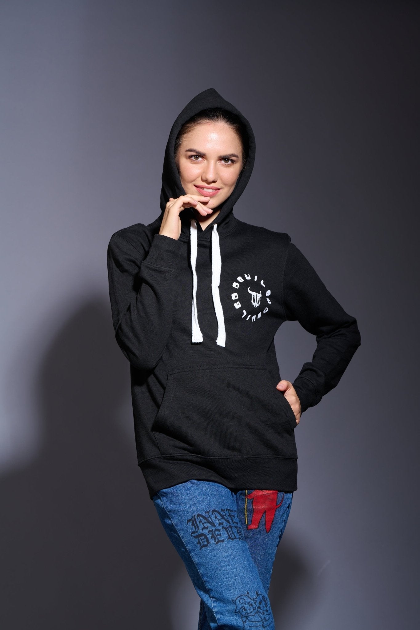 Black Hoodie for Women - Go Devil