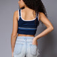 Blue Crop Top Crop Top for Women - Go Devil
