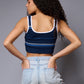 Blue Crop Top Crop Top for Women - Go Devil