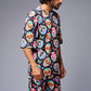 Colourful Skull Printed Black Co-ord Set for Men - Go Devil