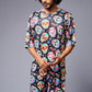 Colourful Skull Printed Black Co-ord Set for Men - Go Devil