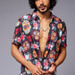 Colourful Skull Printed Black Shirt for Men - Go Devil