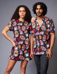 Colourful Skull Printed Couples Coord - Go Devil