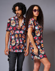 Colourful Skull Printed Couples Coord - Go Devil