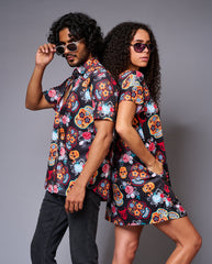 Colourful Skull Printed Couples Coord - Go Devil