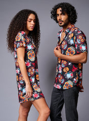 Colourful Skull Printed Couples Coord - Go Devil