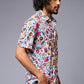 Colourful Skull Printed White Co-ord Set for Men - Go Devil