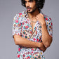 Colourful Skull Printed White Co-ord Set for Men - Go Devil