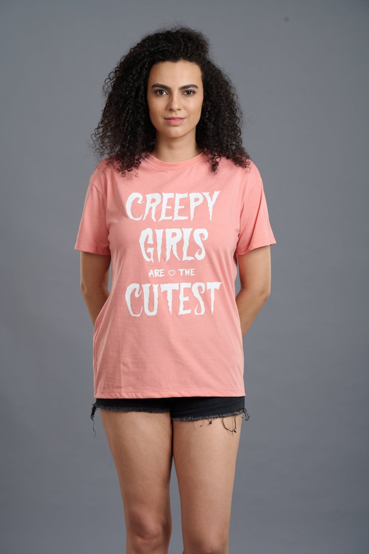 Creepy Girls Are The Best Printed Oversized T-Shirt - Go Devil