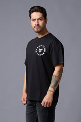 Cruel (in Gradient) Printed Black Oversized T-Shirt for Men - Go Devil