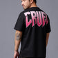Cruel (in Gradient) Printed Black Oversized T-Shirt for Men - Go Devil