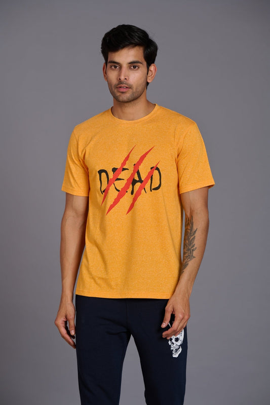 Dead Devil Printed Yellowish T-Shirt for Men - Go Devil