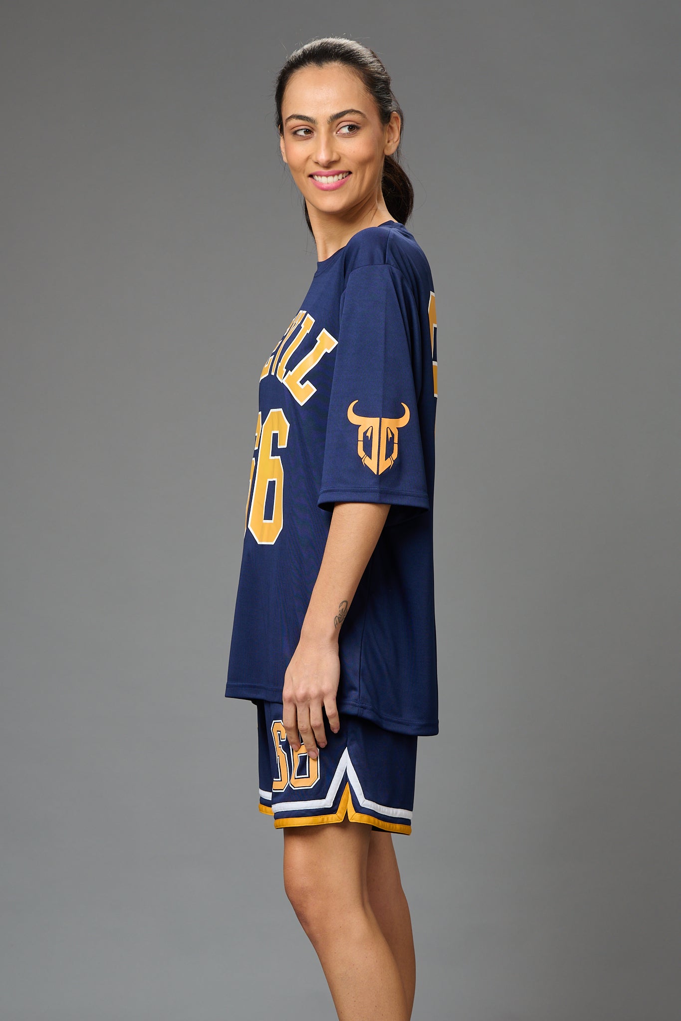 Devil 66 Printed Co-ord Navy Set for Women - Go Devil