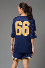 Devil 66 Printed Co-ord Navy Set for Women - Go Devil
