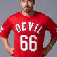 Devil 66 Printed Red Polyester Jersy for Men - Go Devil