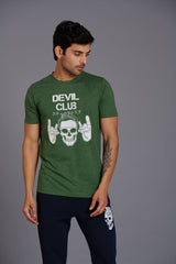 Devil Club Printed Green T-Shirt for Men - Go Devil