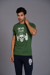 Devil Club Printed Green T-Shirt for Men - Go Devil