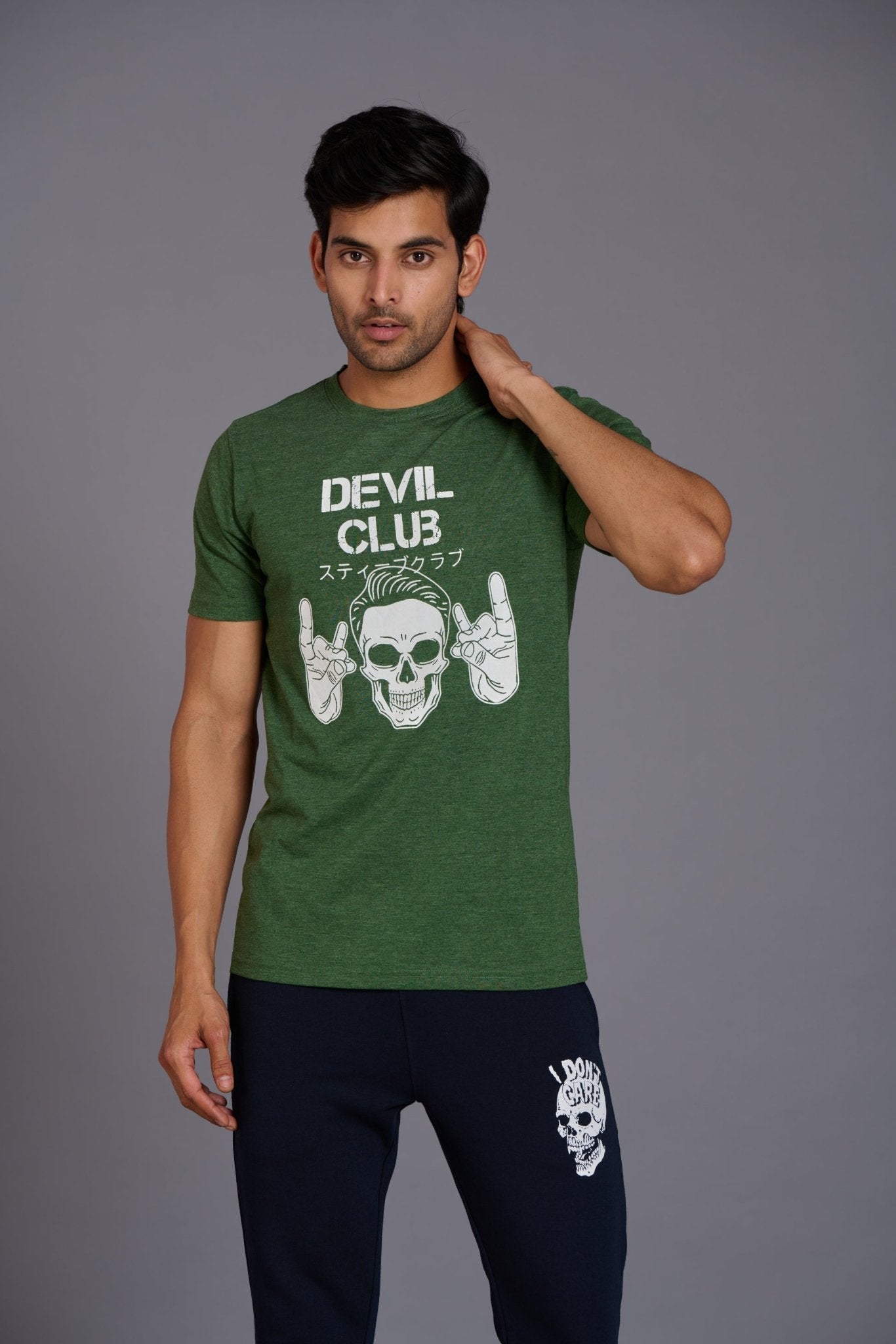 Devil Club Printed Green T-Shirt for Men - Go Devil